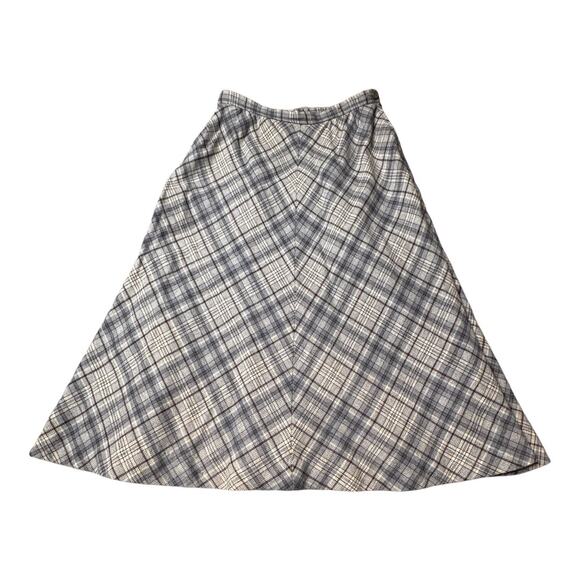 Pendleton Blue Plaid Maxi Wool Skirt Classic Vintage pockets 6/8 - Picture 2 of 10